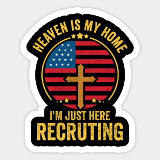 Heaven Is My Home Christian USA Religious Cross America Sticker